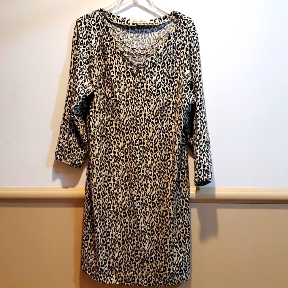 Vian Hunter animal print tunic dress